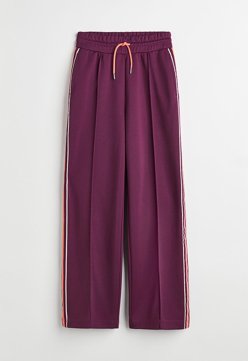 H&M - Track pants with side stripes - plum purple
