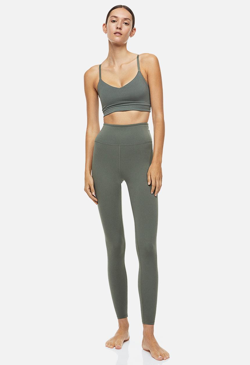 H&M - Light support sports bra in softmove™ - dark khaki green