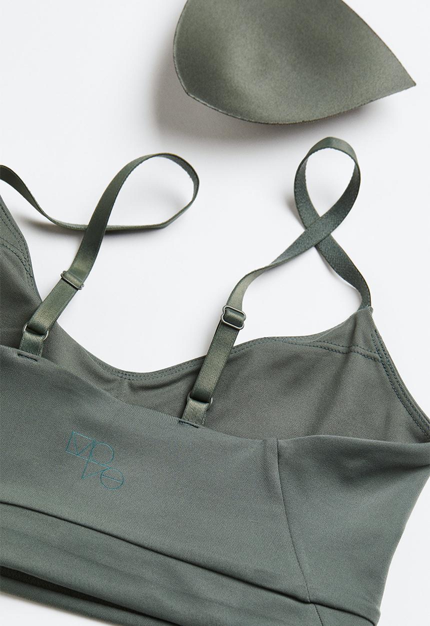 H&M - Light support sports bra in softmove™ - dark khaki green