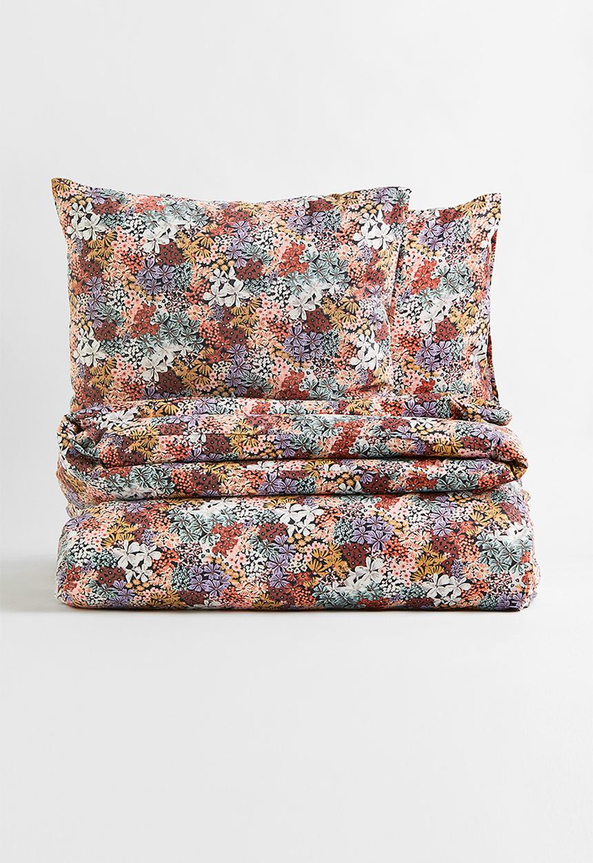 H&M - Floral duvet cover set - black/multi