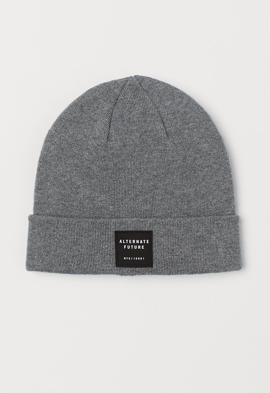 H&M - Fine-knit hat - grey marl