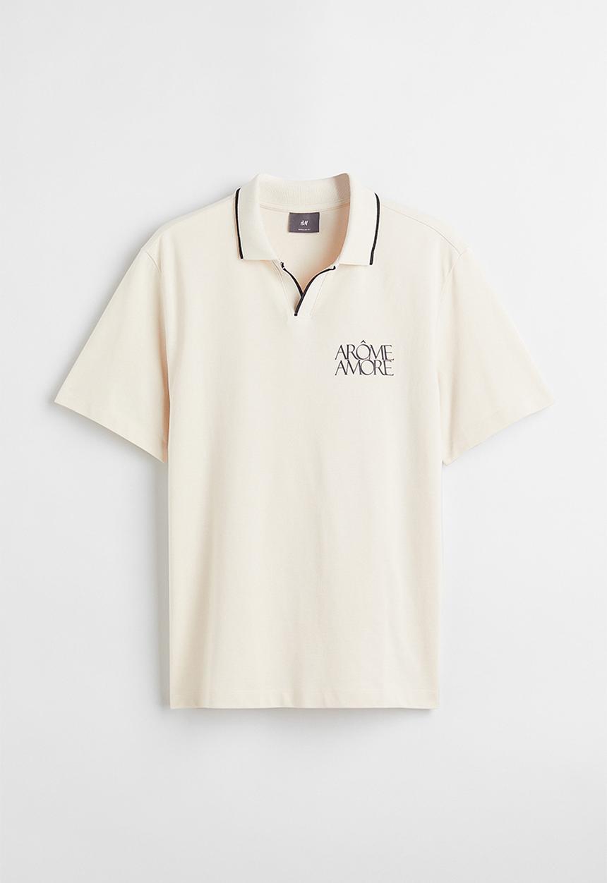 H&M - Regular fit polo shirt - cream/arôme