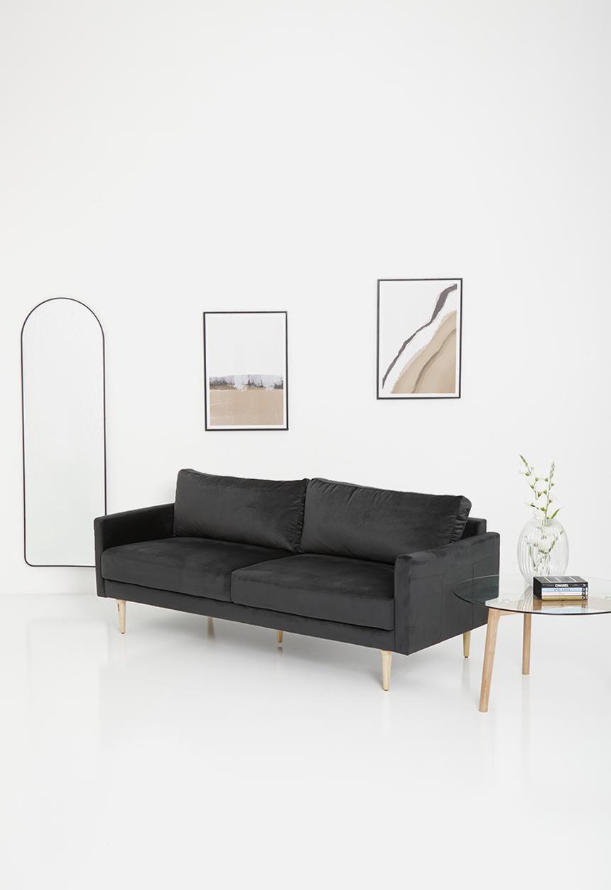 Sixth Floor - Hadley 3 seater - black