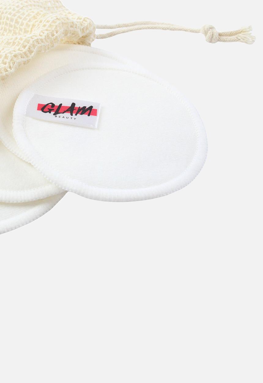 Glam Beauty - 12 Reusable Cotton Pads in Cotton Bag