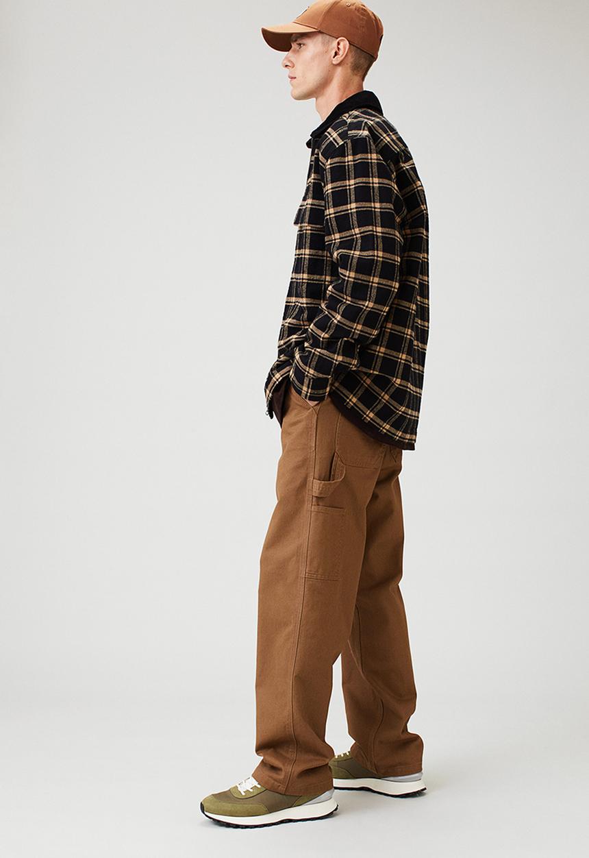 H&M - Relaxed fit twill overshirt - black/beige checked