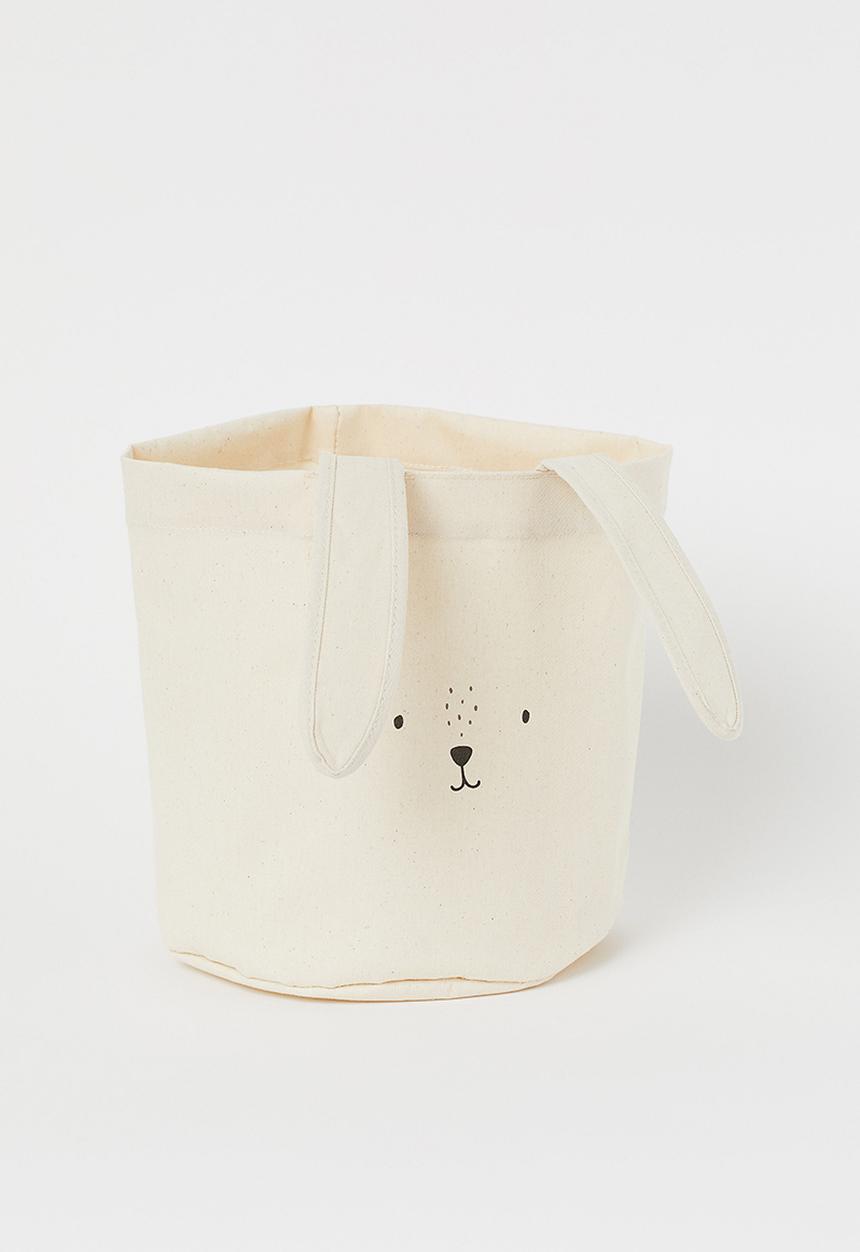 H&M - Cotton twill storage basket - white/multi