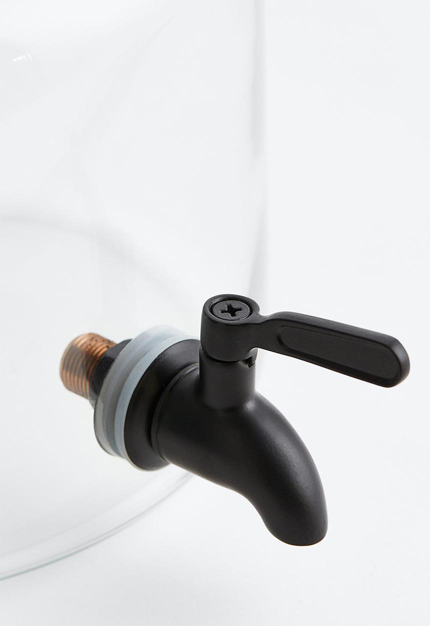 H&M - Glass dispenser with tap - black/transparent