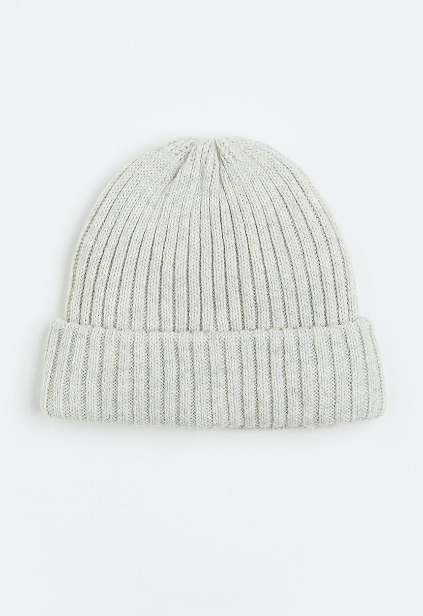 H&M - Rib-knit hat - light grey marl