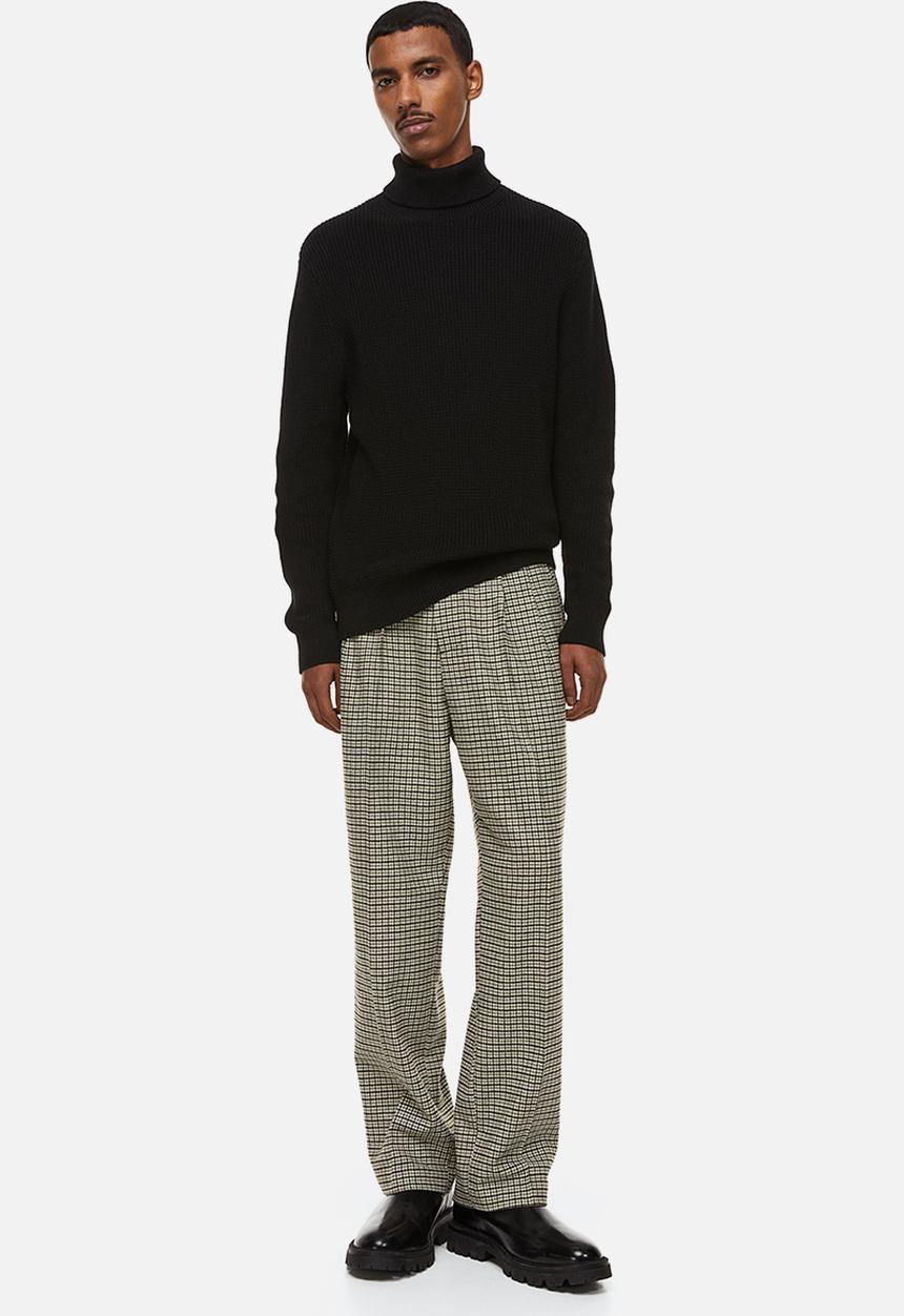 H&M - Regular fit polo-neck jumper - black
