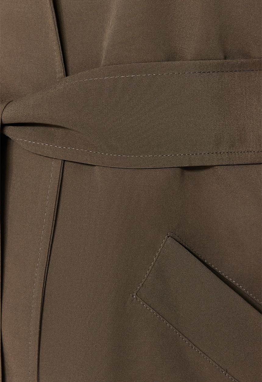 Trendyol - Belted  long trench coat - khaki