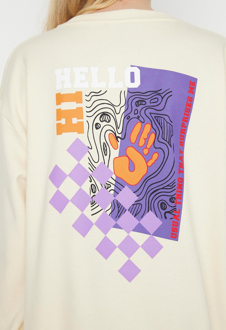 Trendyol - Thin fleece sweatshirt - beige