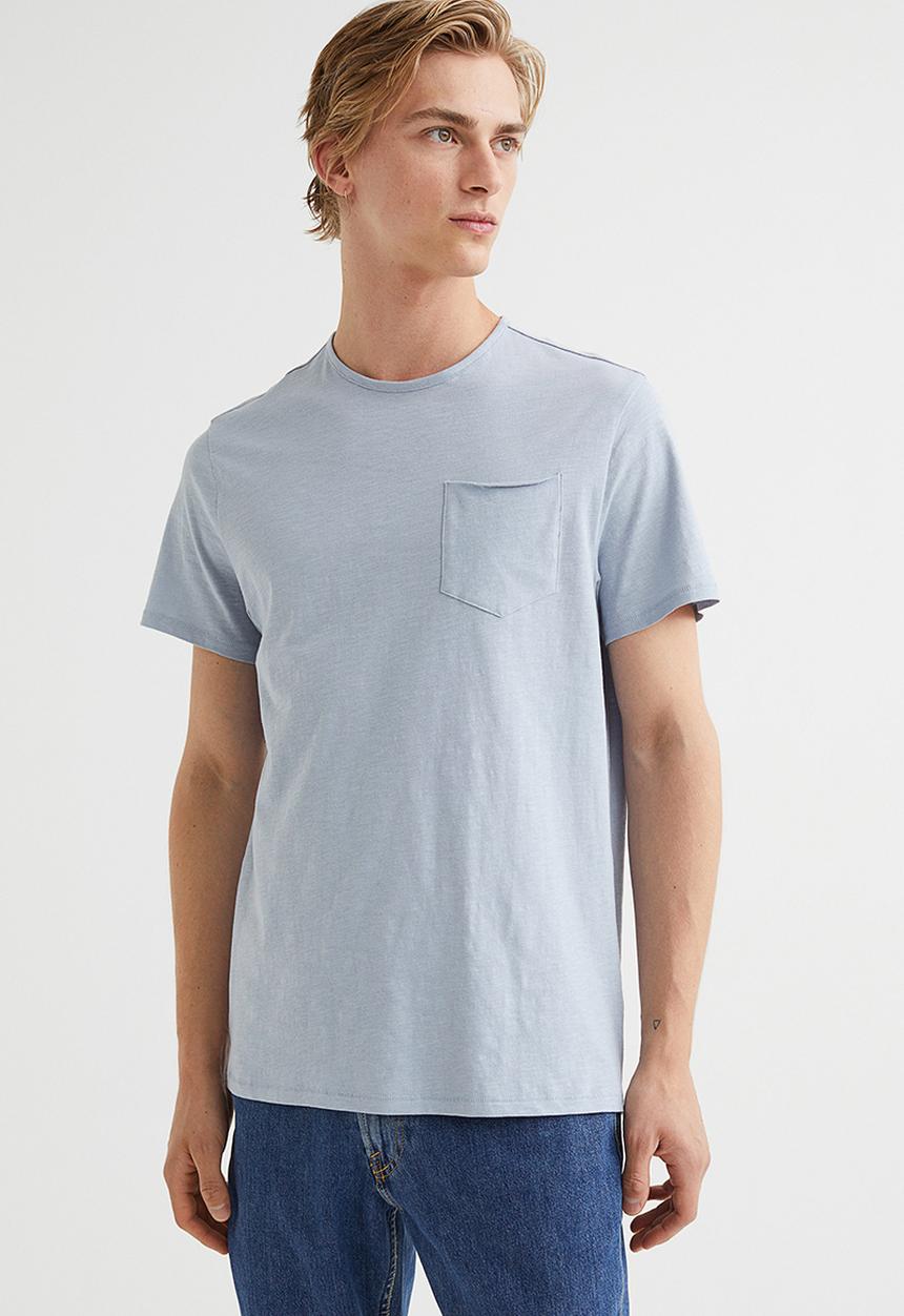 H&M - Regular fit T-shirt - light blue