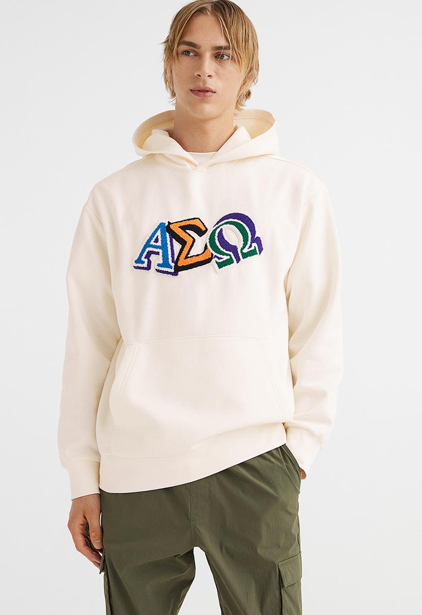 H&M - Relaxed fit hoodie - cream/omega