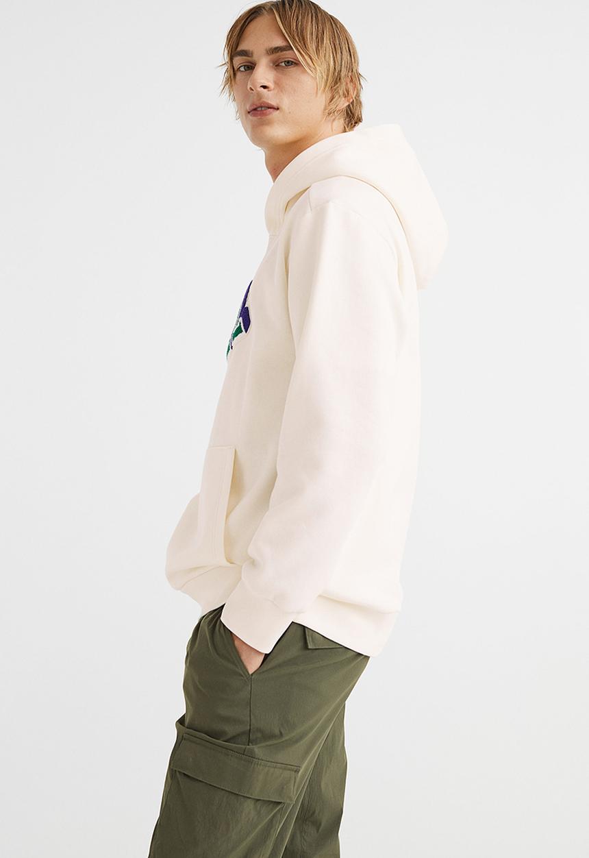 H&M - Relaxed fit hoodie - cream/omega