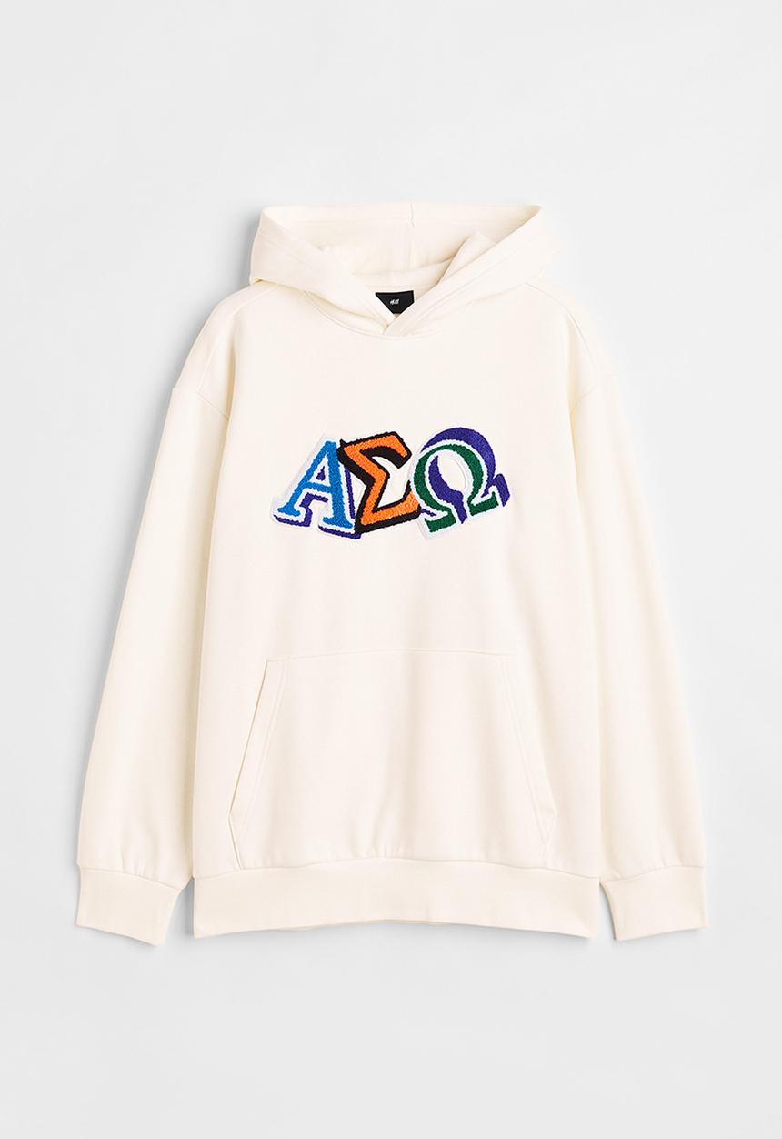 H&M - Relaxed fit hoodie - cream/omega