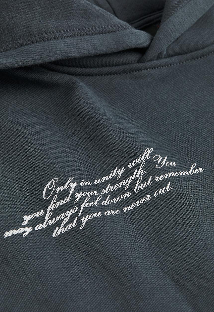 H&M - Relaxed fit hoodie - dark grey/brooklyn wolf