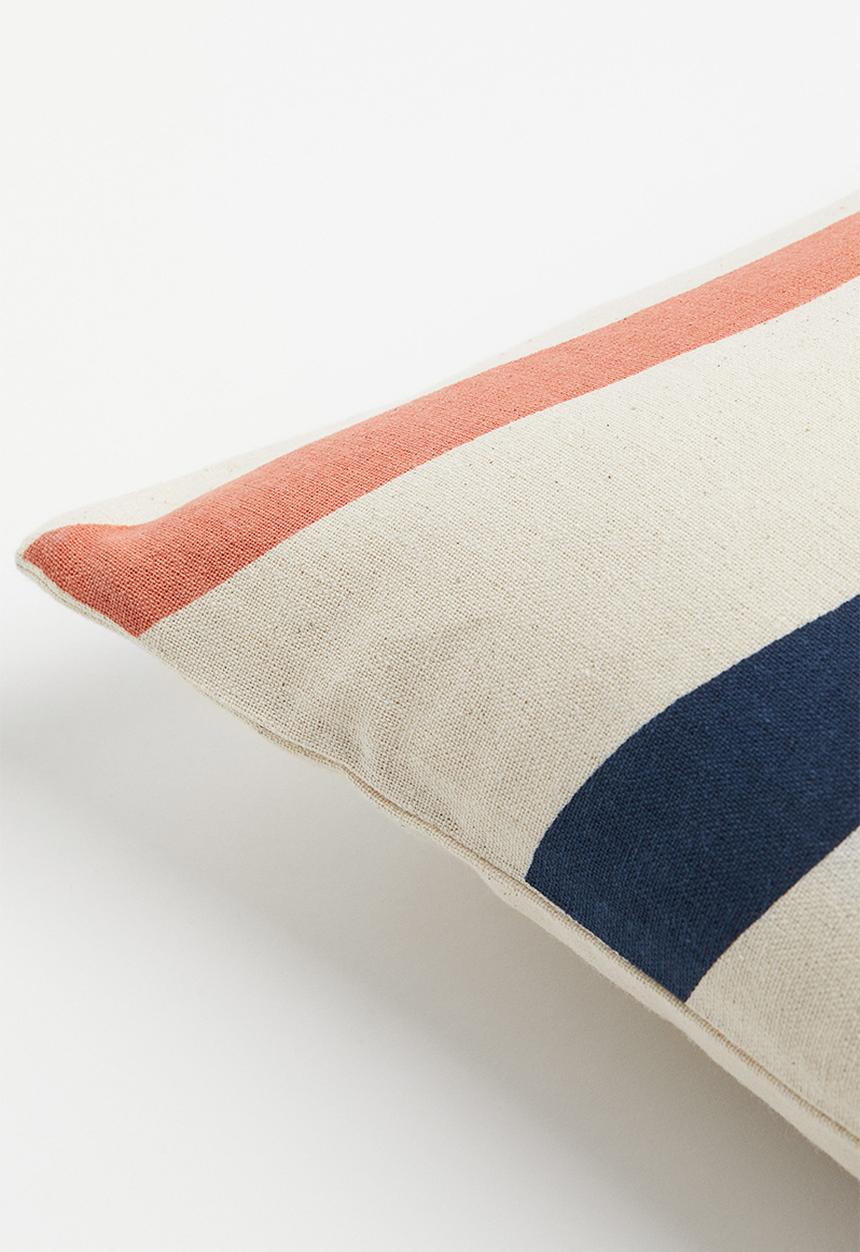 H&M - Patterned cotton cushion cover - beige/multi
