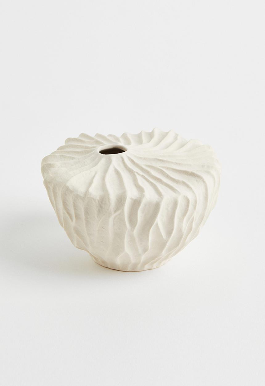 H&M - Small stoneware vase - white