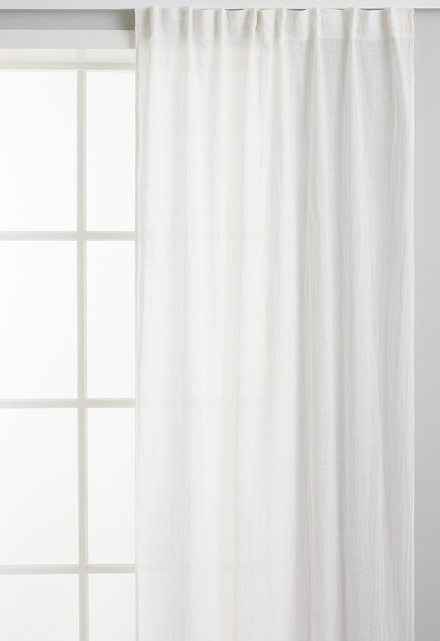 H&M - 2-pack multiway linen-blend curtains - white