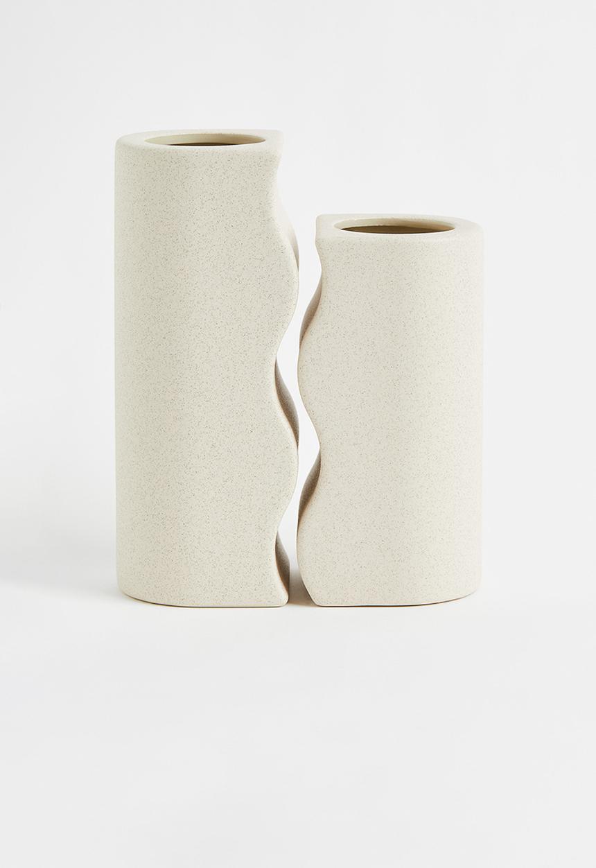 H&M - 2-pack stoneware vases - beige