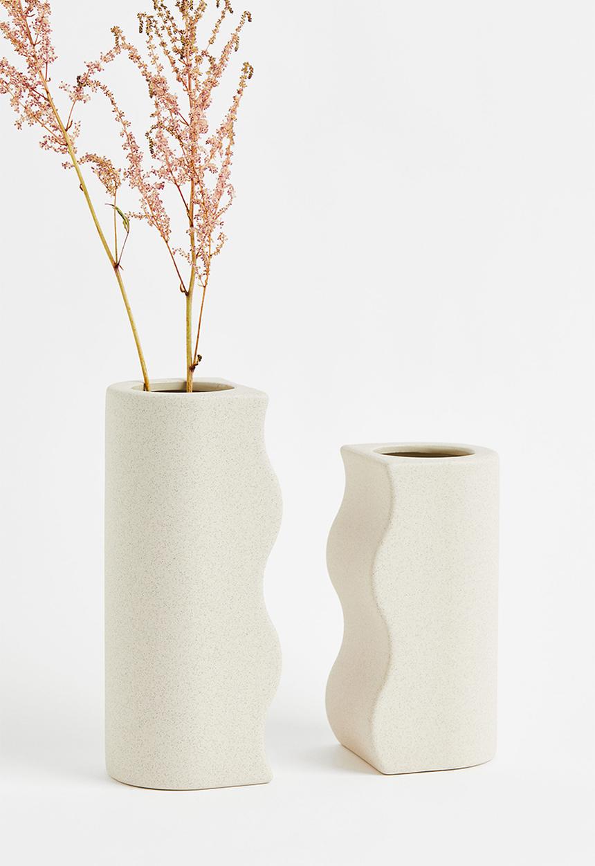 H&M - 2-pack stoneware vases - beige