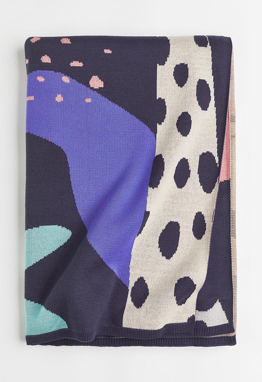 H&M - Jacquard-knit blanket - blue/multi