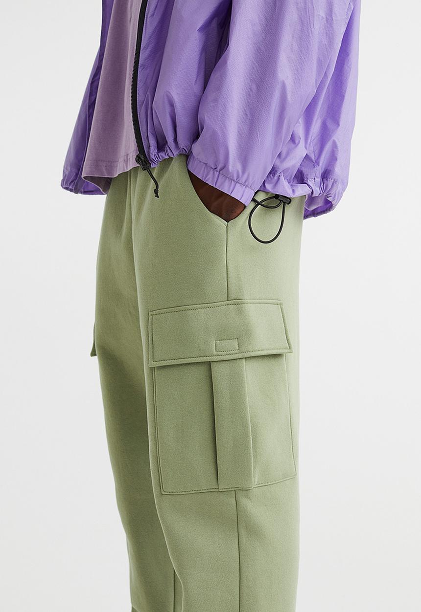 H&M - Cargo sweatpants - light khaki green