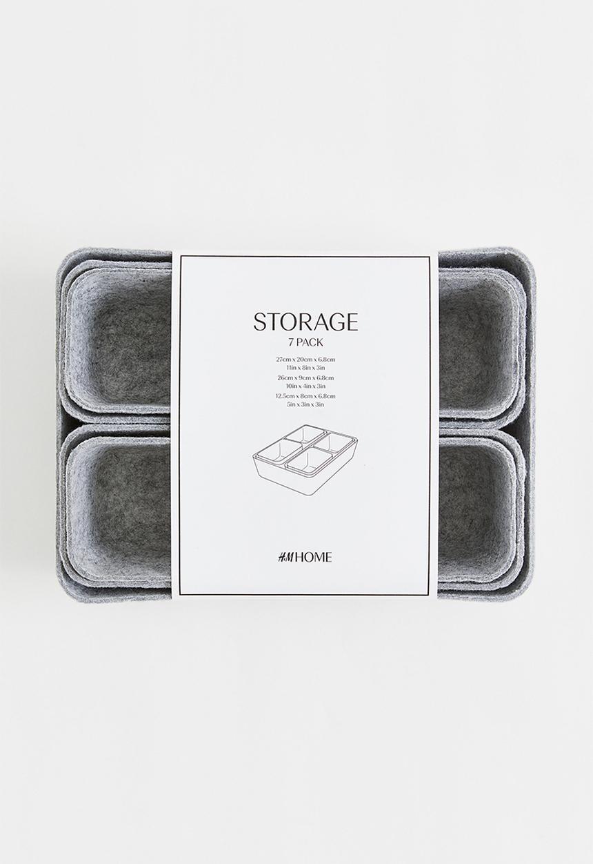 H&M - 7-piece felted storage basket set - grey