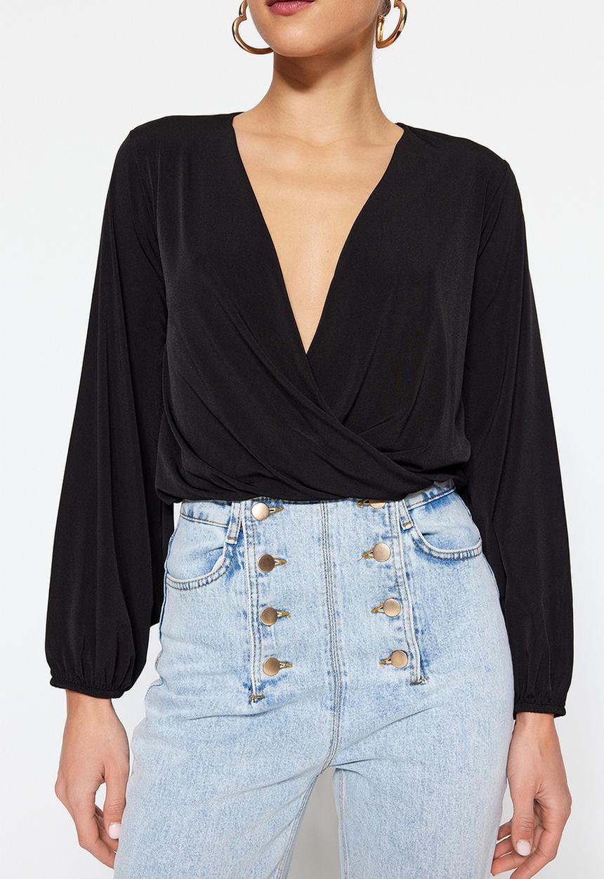 Trendyol - Double front blouse - black