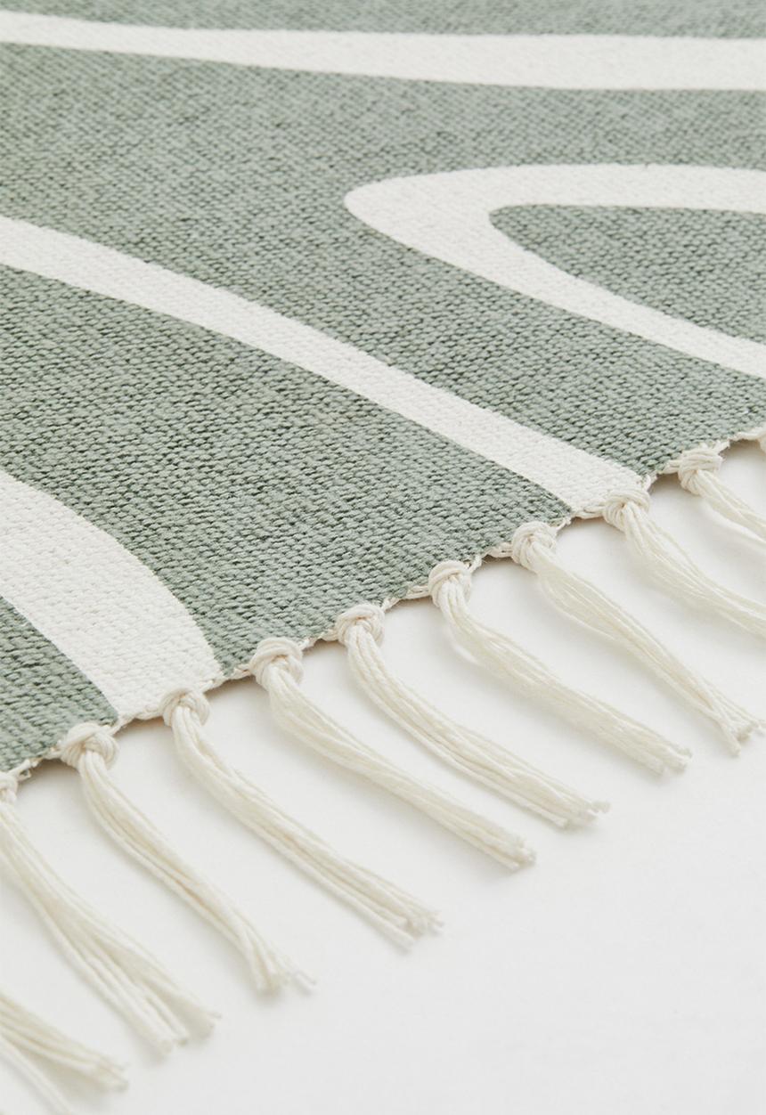 H&M - Patterned cotton rug - green/multi