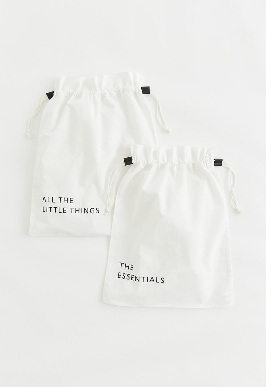H&M - 2-pack cotton storage bags - multi/white