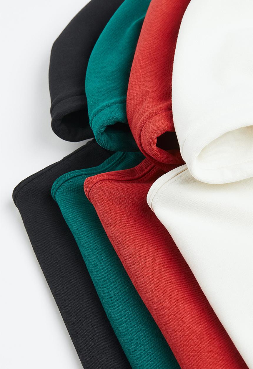 H&M - Oversized fit cotton hoodie - black