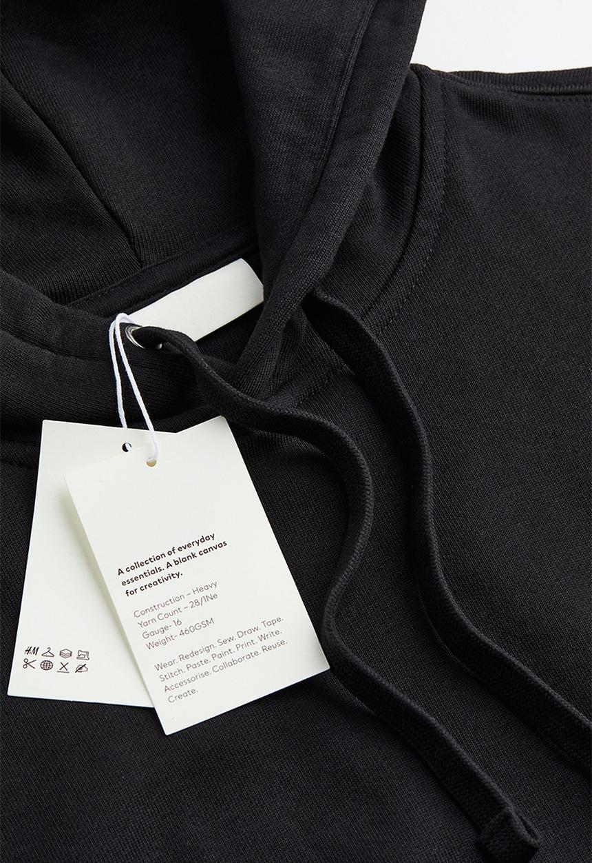 H&M - Oversized fit cotton hoodie - black