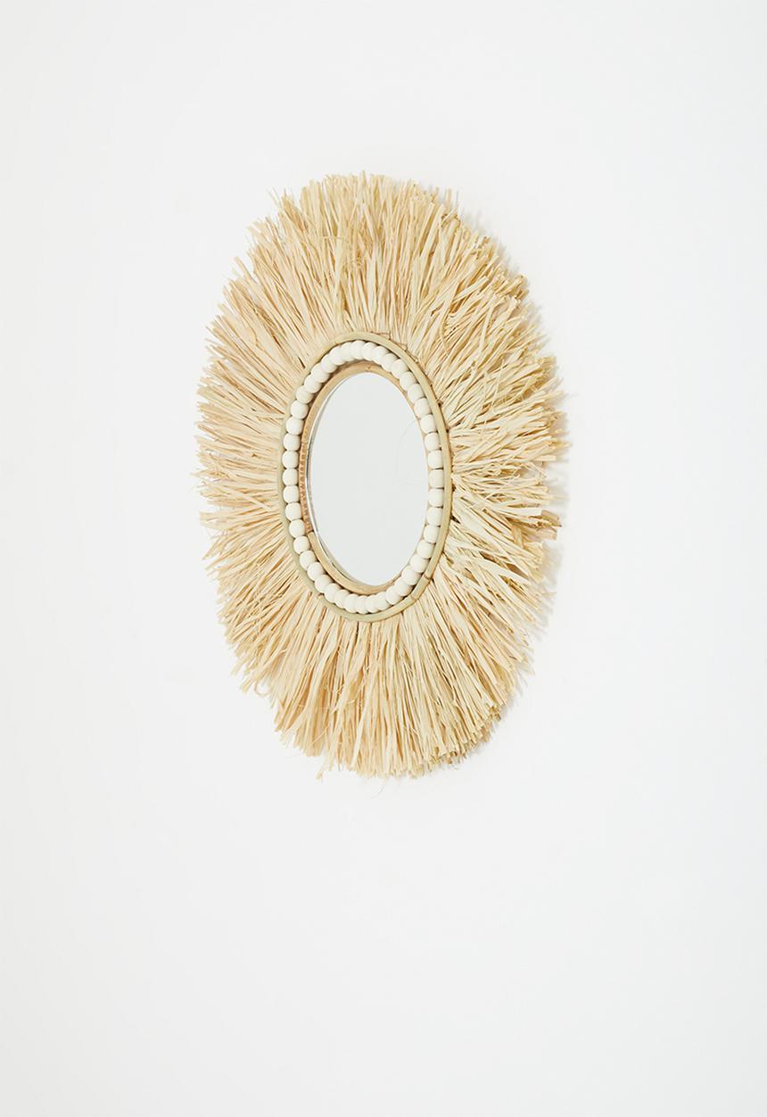 H&S - Raffia mirror- natural