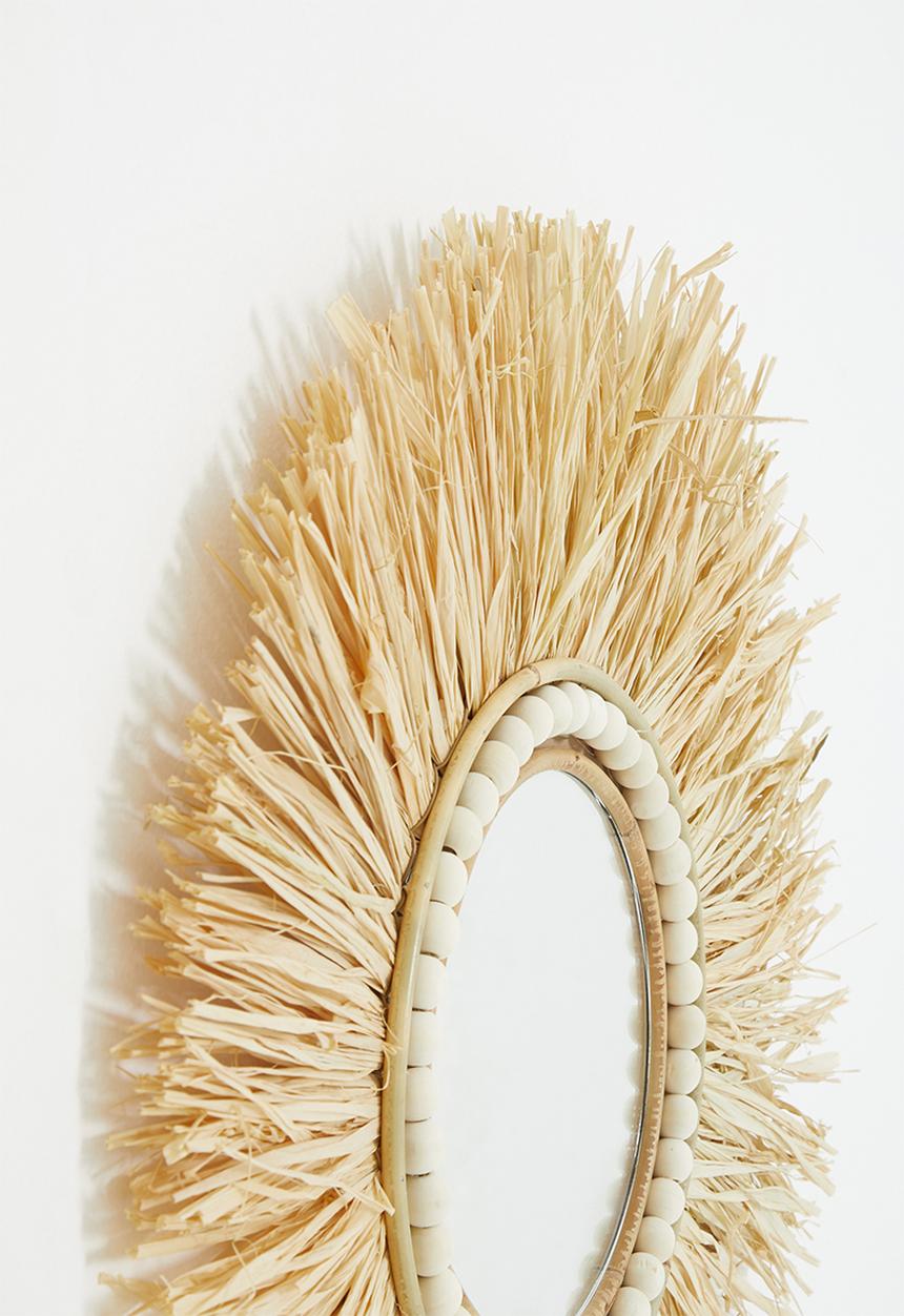 H&S - Raffia mirror- natural