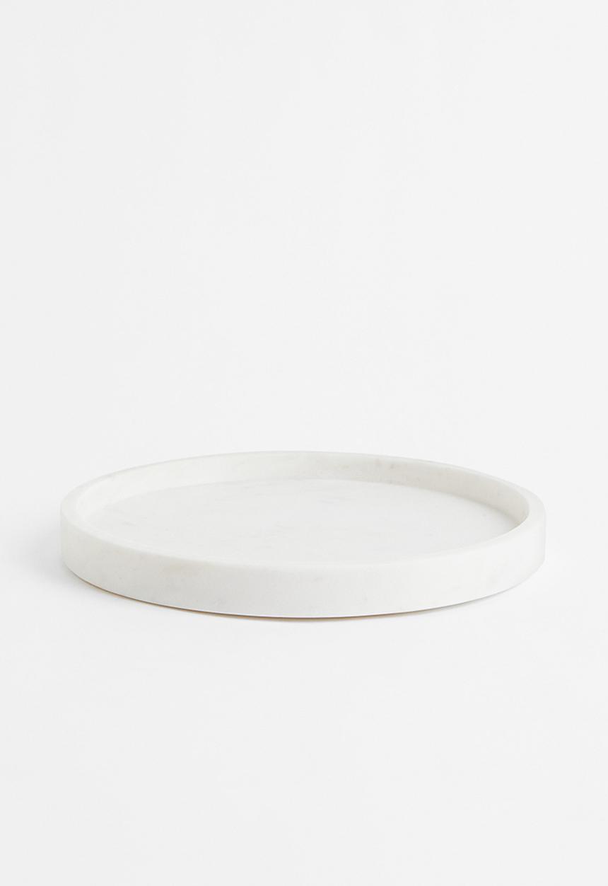 H&M - Round marble tray - white