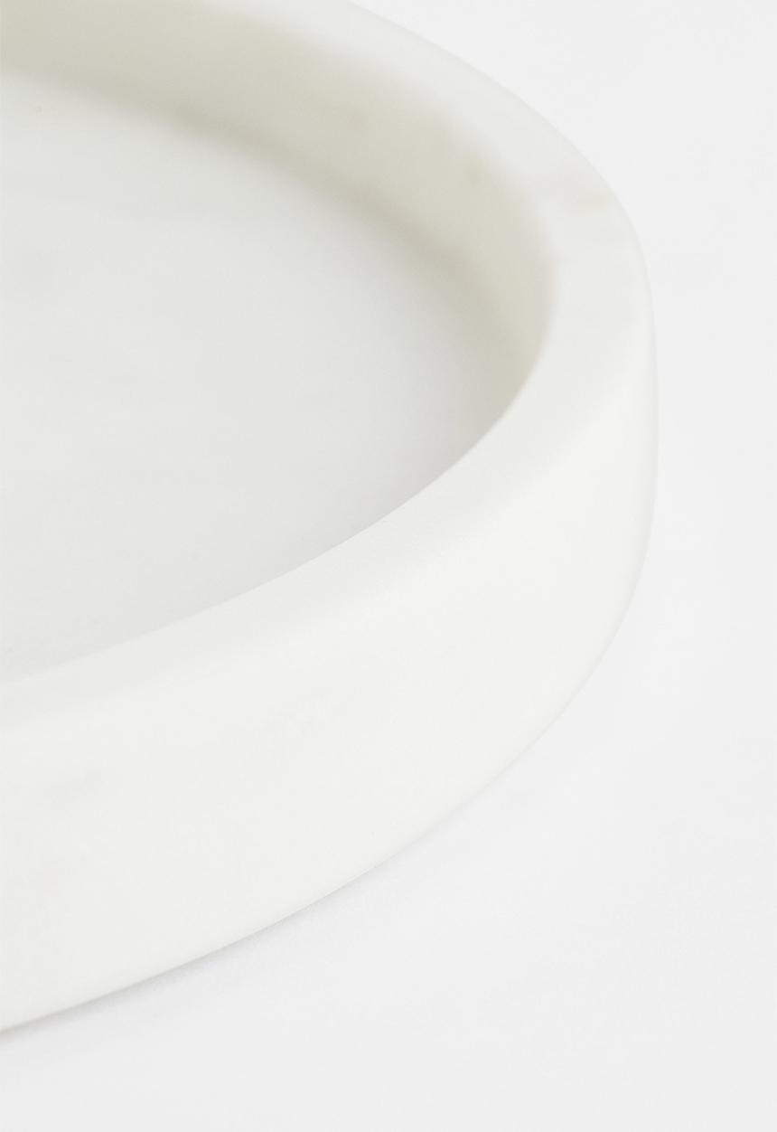 H&M - Round marble tray - white