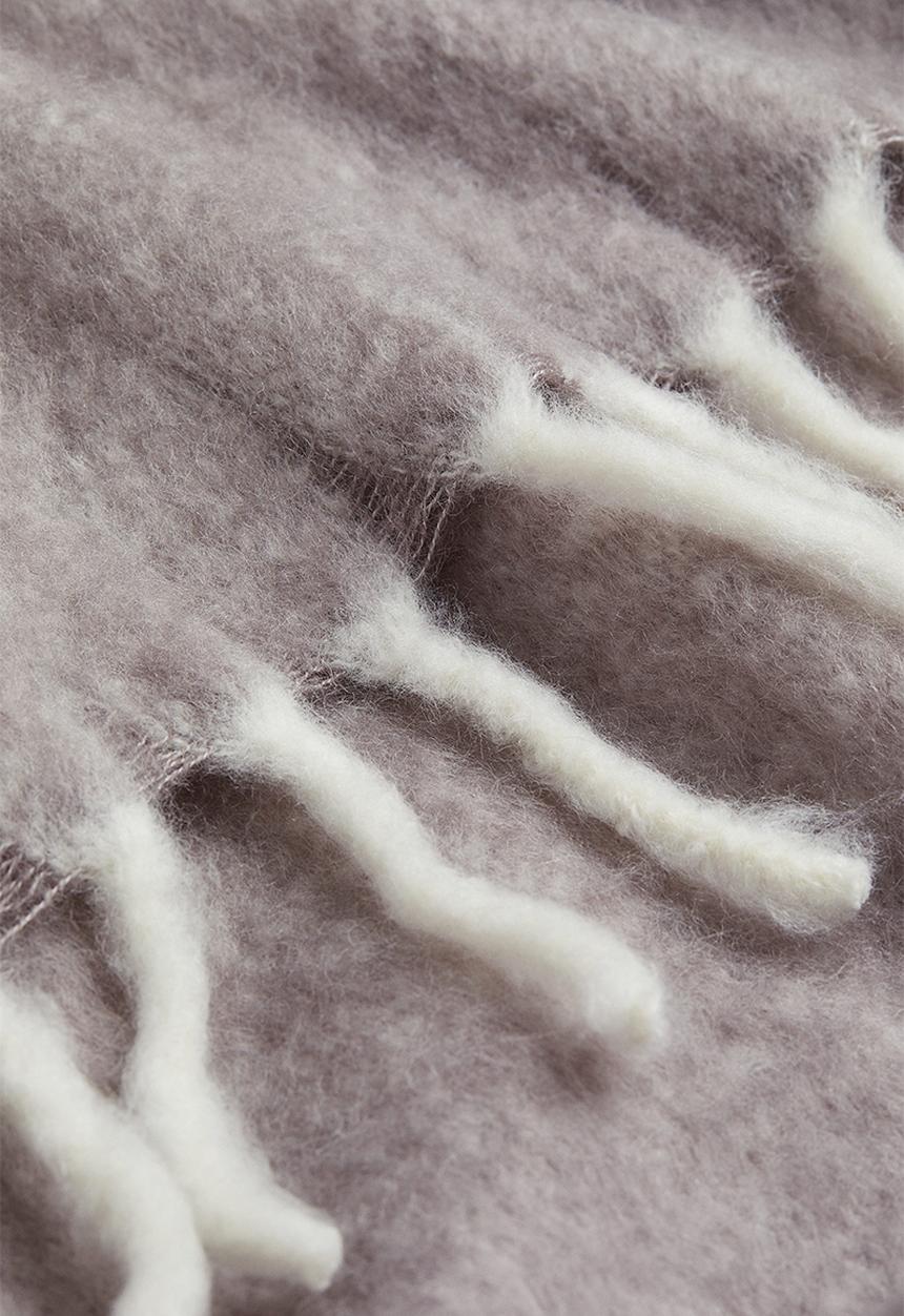 H&M - Soft wool-blend blanket - grey/multi