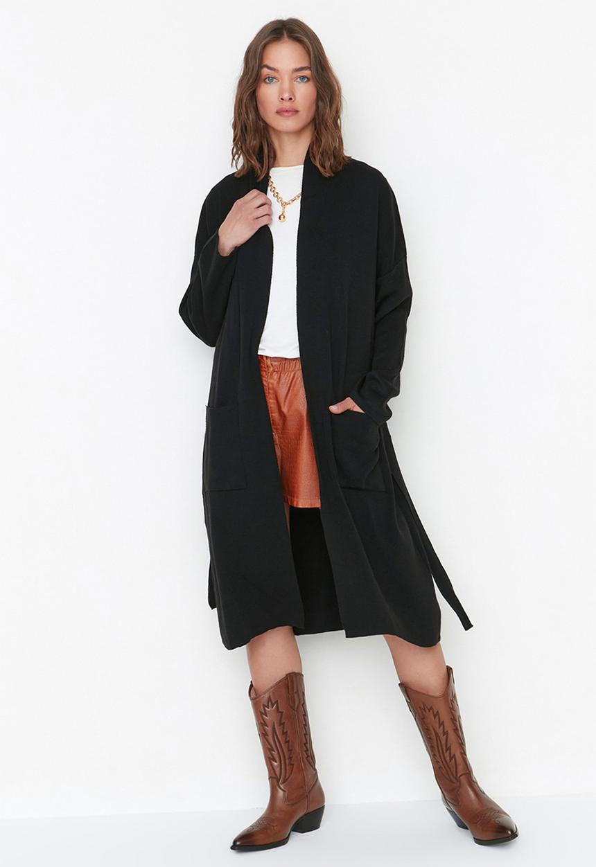 Trendyol - Pocket detailed cardigan - black