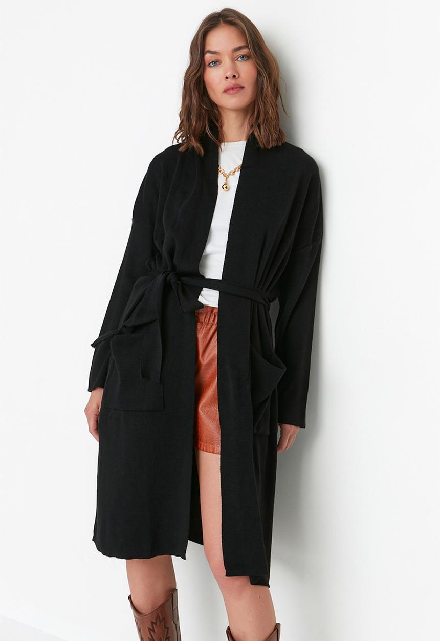 Trendyol - Pocket detailed cardigan - black