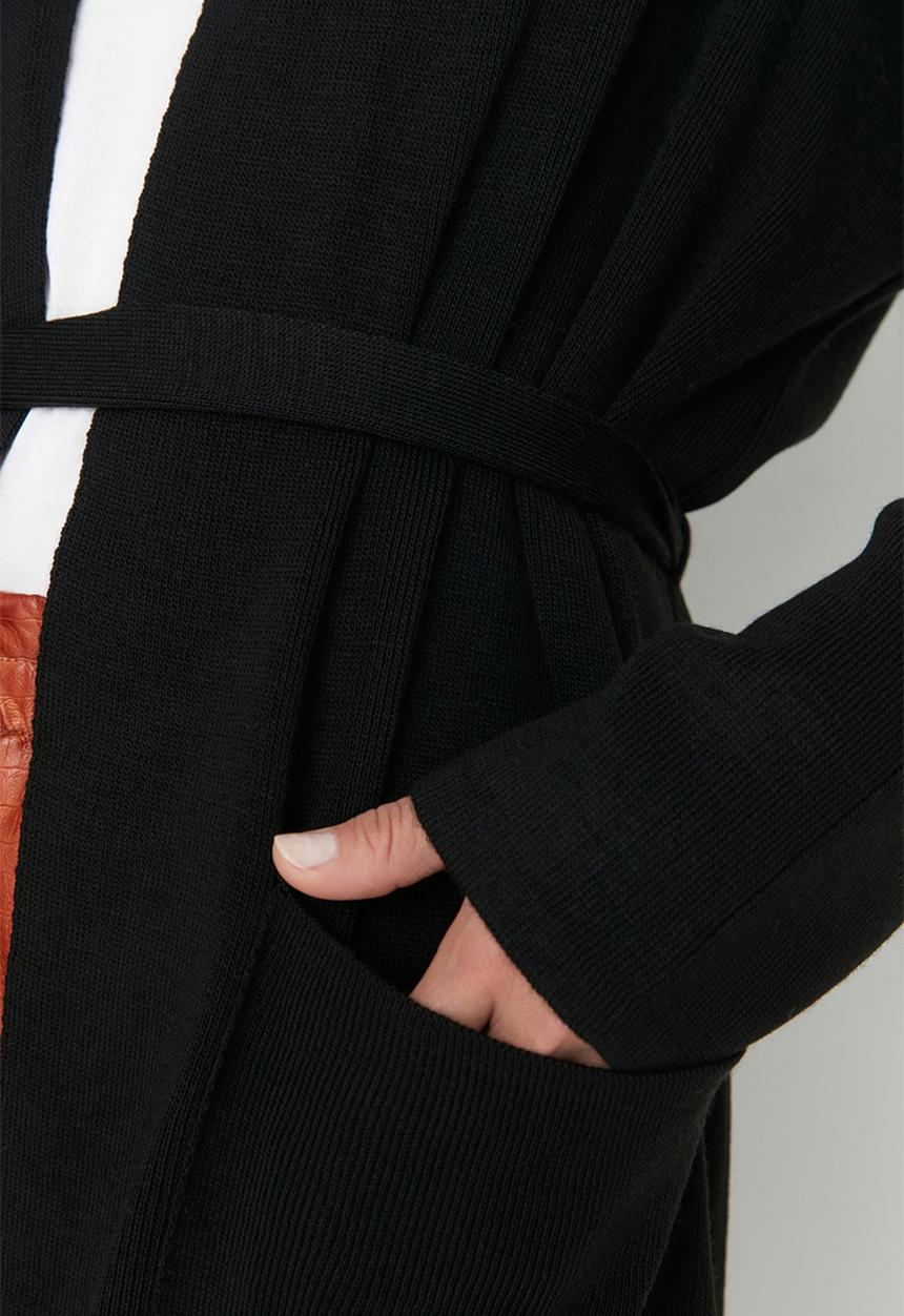 Trendyol - Pocket detailed cardigan - black