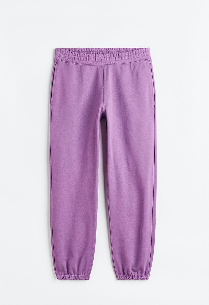 H&M - Relaxed fit cotton joggers - deep lilac