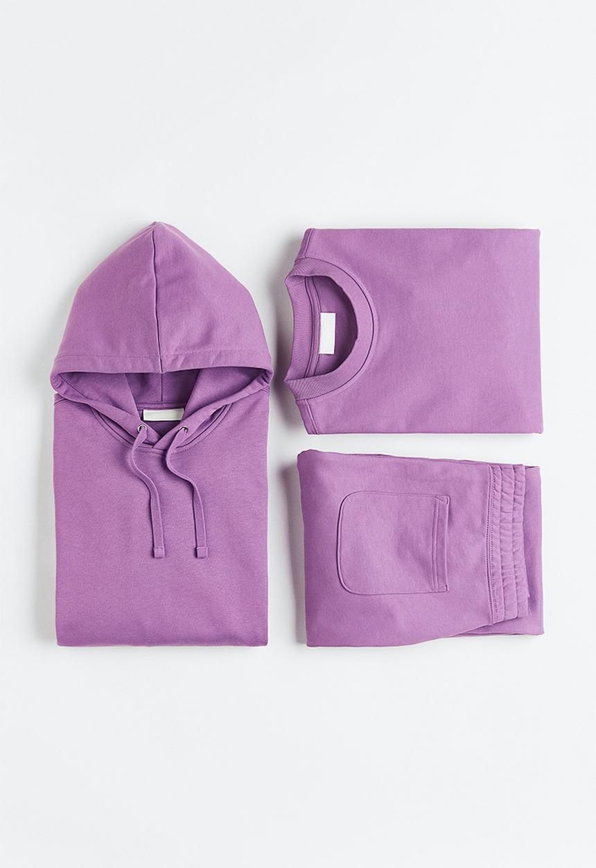 H&M - Relaxed fit cotton joggers - deep lilac
