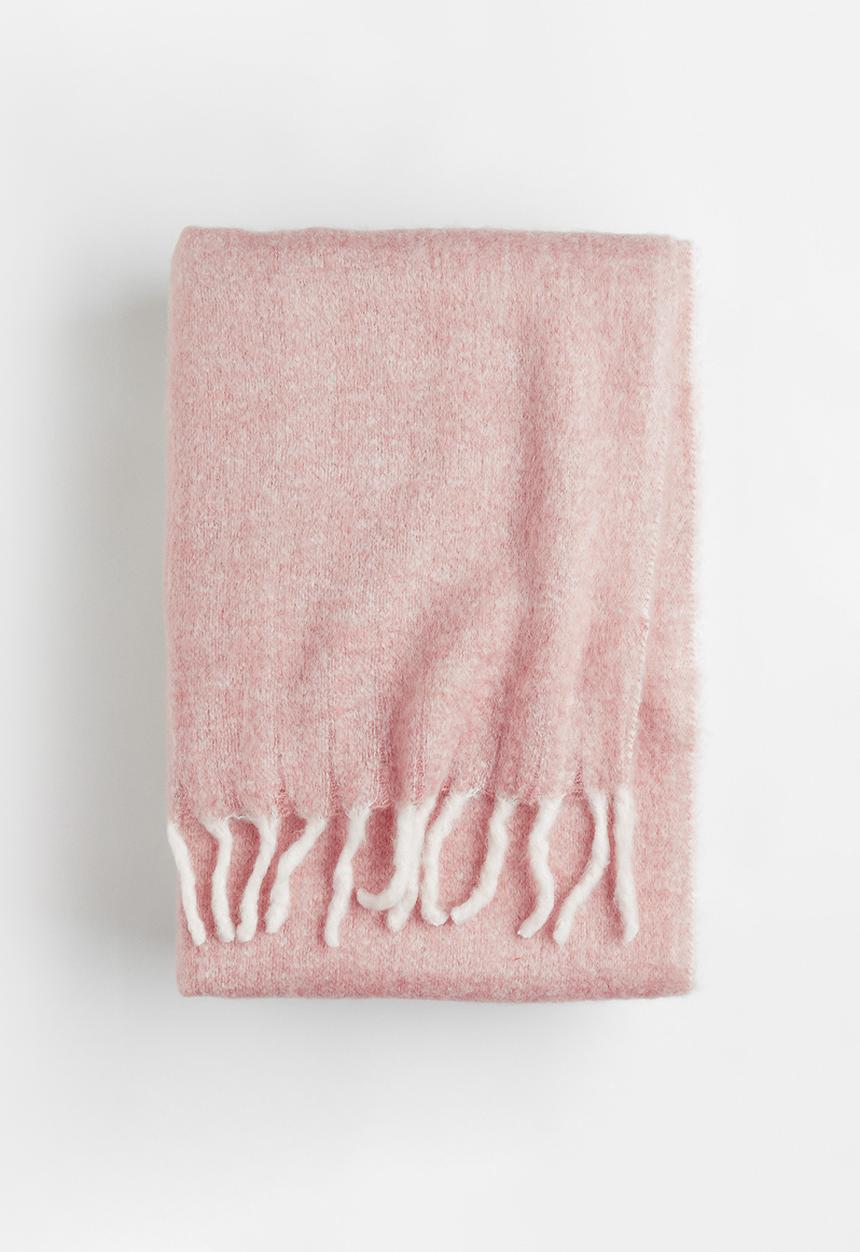 H&M - Soft wool-blend blanket - pink