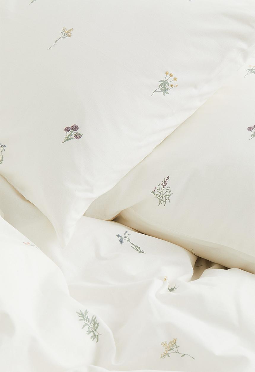 H&M - Cotton double/king duvet cover set - white/multi