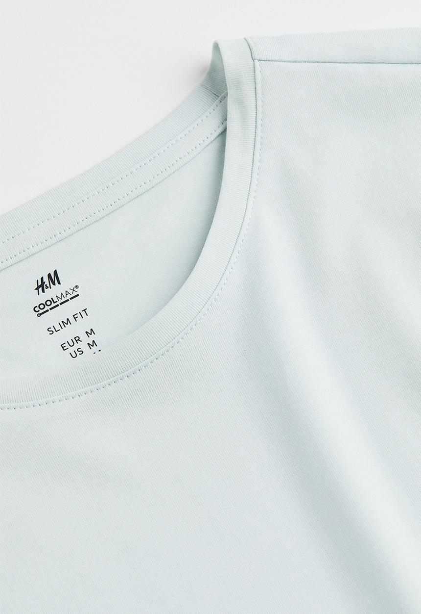 H&M - Coolmax® slim fit T-shirt - light blue