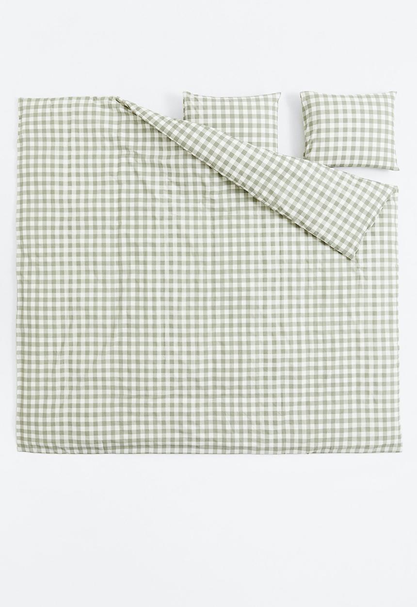 H&M - Patterned double duvet cover set - green/multi