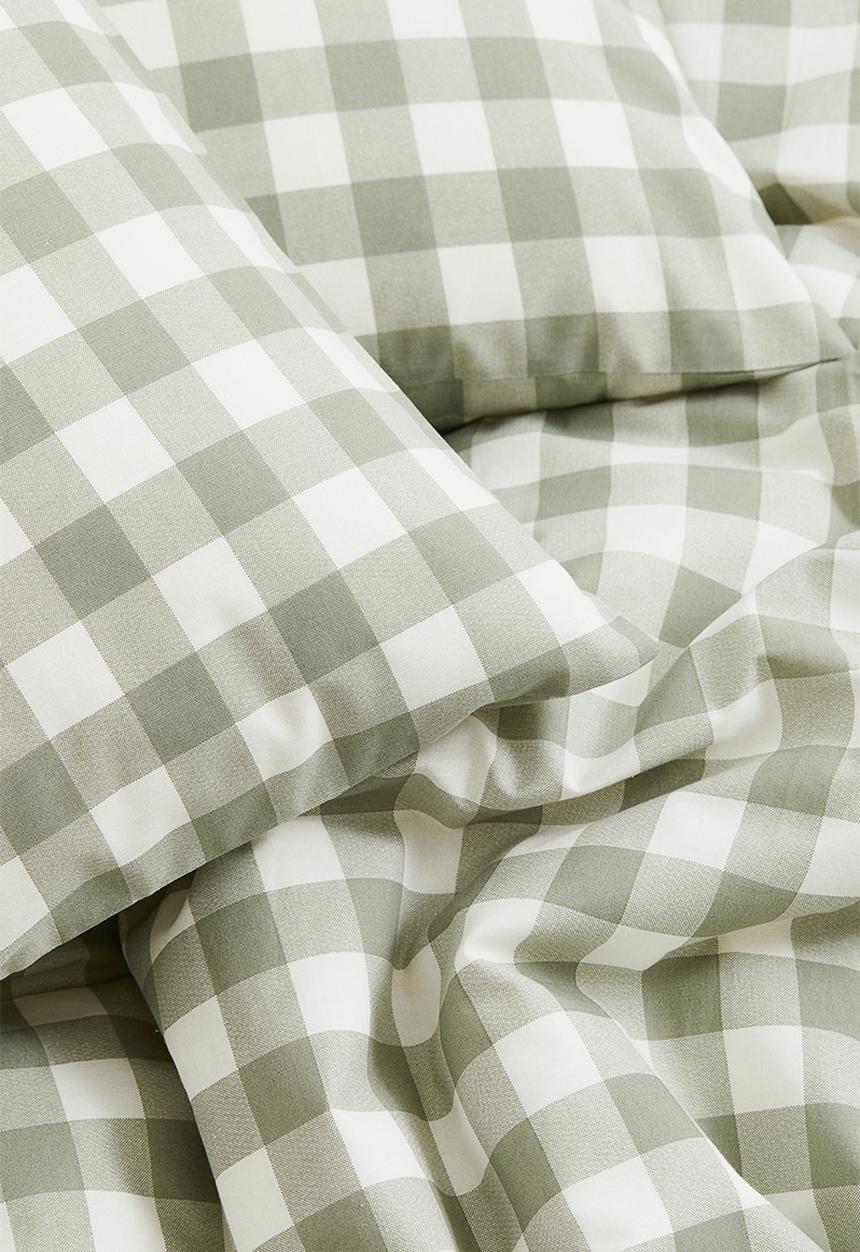H&M - Patterned double duvet cover set - green/multi