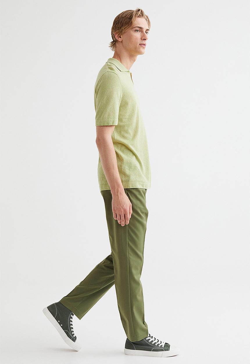 H&M - Slim fit joggers - khaki green
