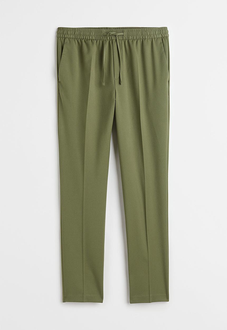 H&M - Slim fit joggers - khaki green